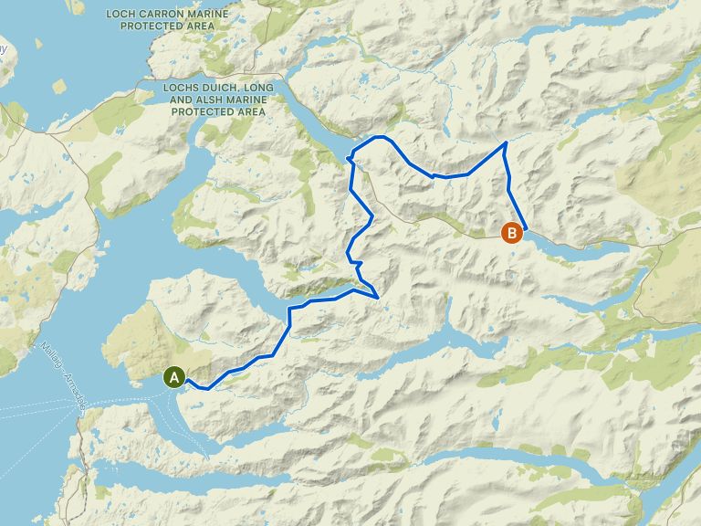 from Inverie to cluanie (easier) | hike | Komoot